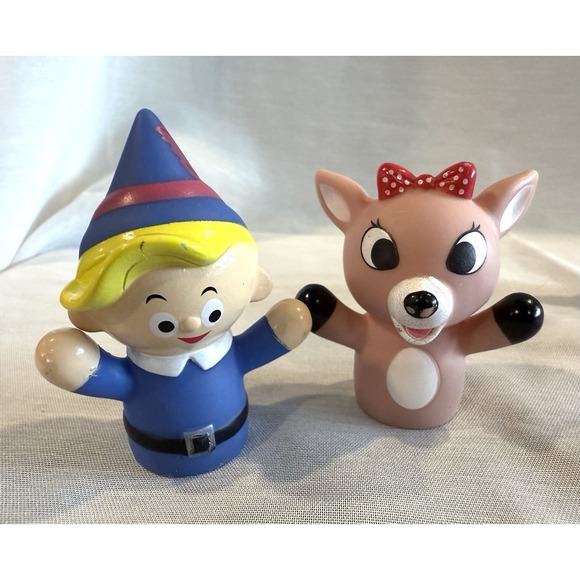 Rudolph The Red Nose Reindeer Vinyl Finger ‎ Puppet Set Of 5 - Picture 2 of 8